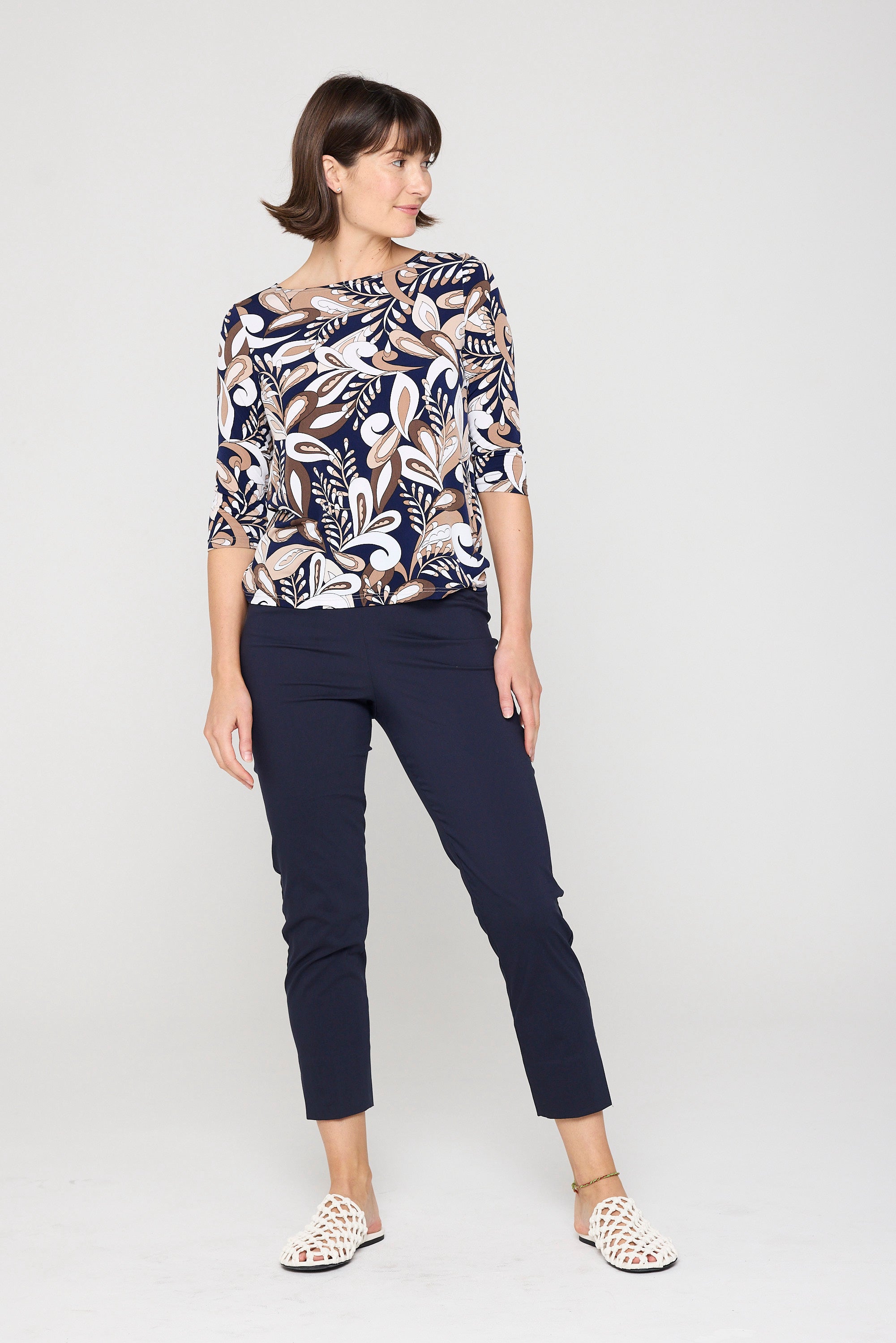 Paris 3/4 Boat Neck Top