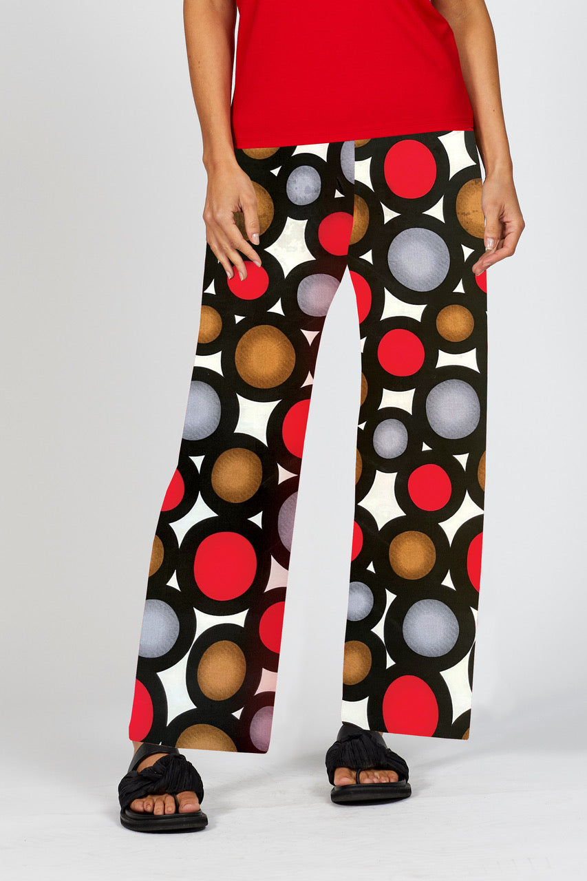 Printed Palazzo Women's Pants: Bounce Palazzo Pant - Luxurious jersey with a vibrant print