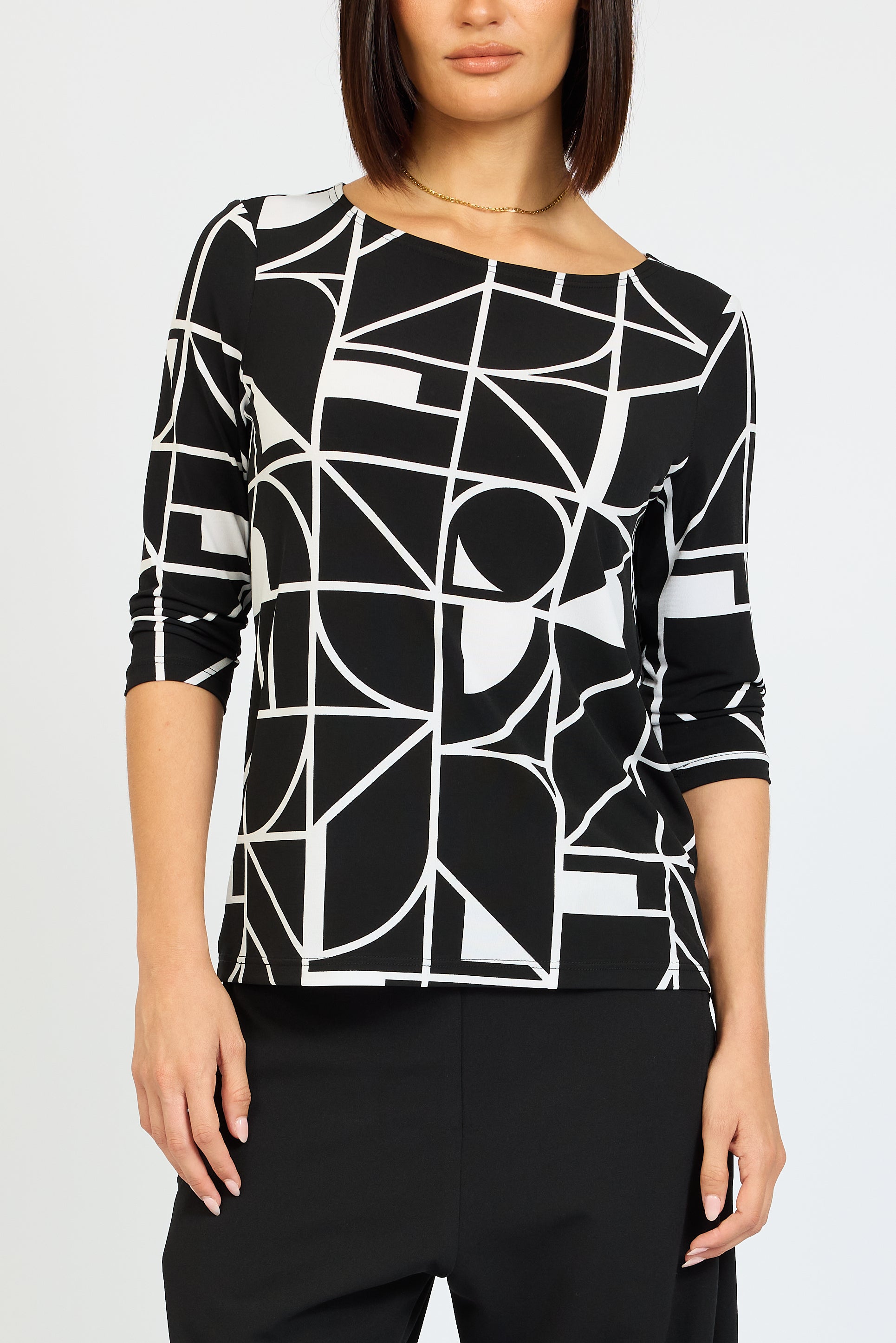 Etch 3/4 Boat Neck Top