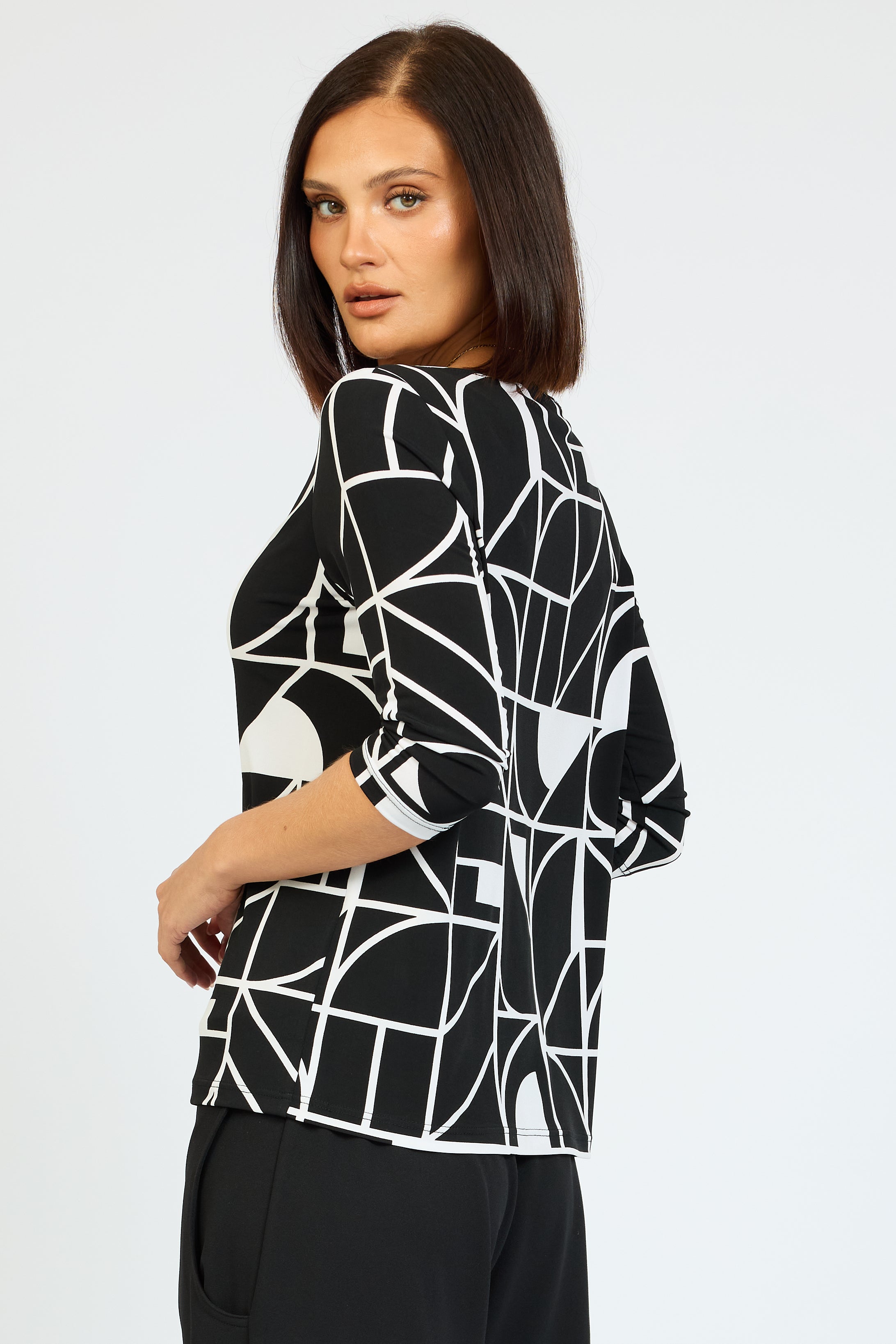 Etch 3/4 Boat Neck Top