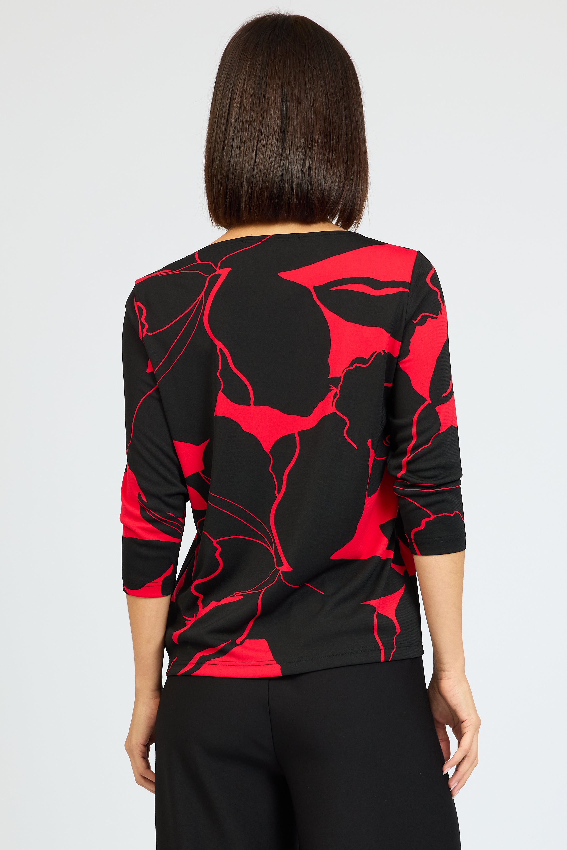 Flame 3/4 Boat Neck Top