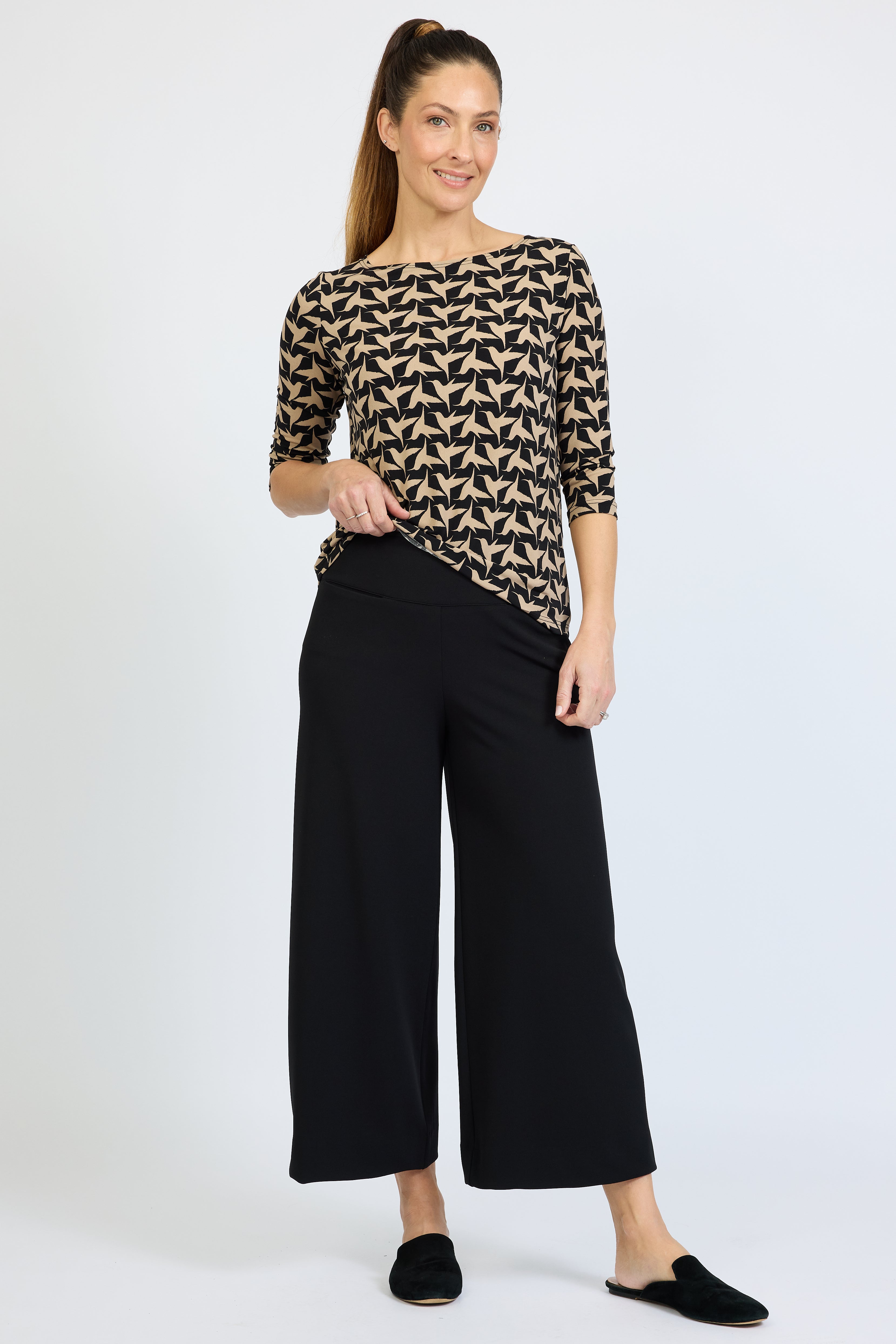 Flight 3/4 Boat Neck Top