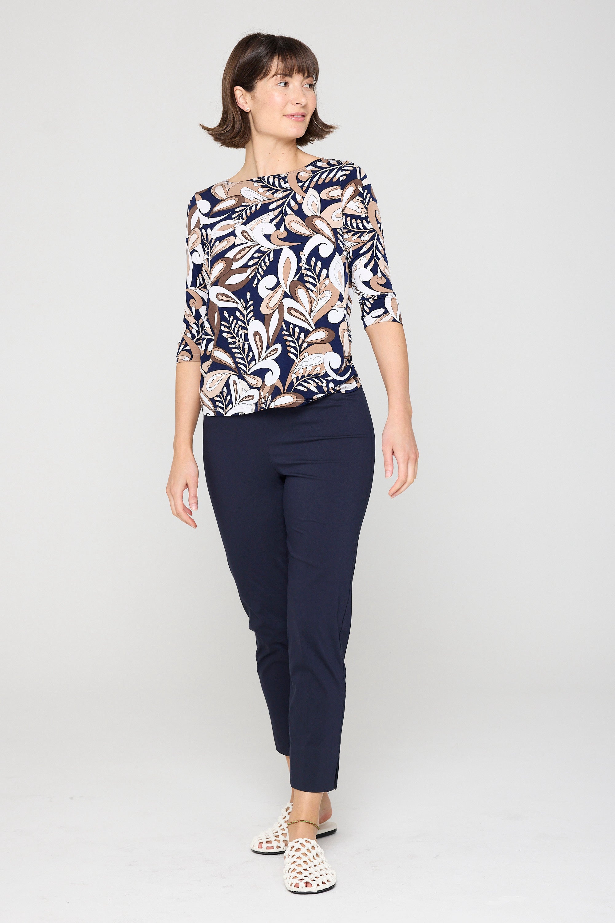 Paris 3/4 Boat Neck Top