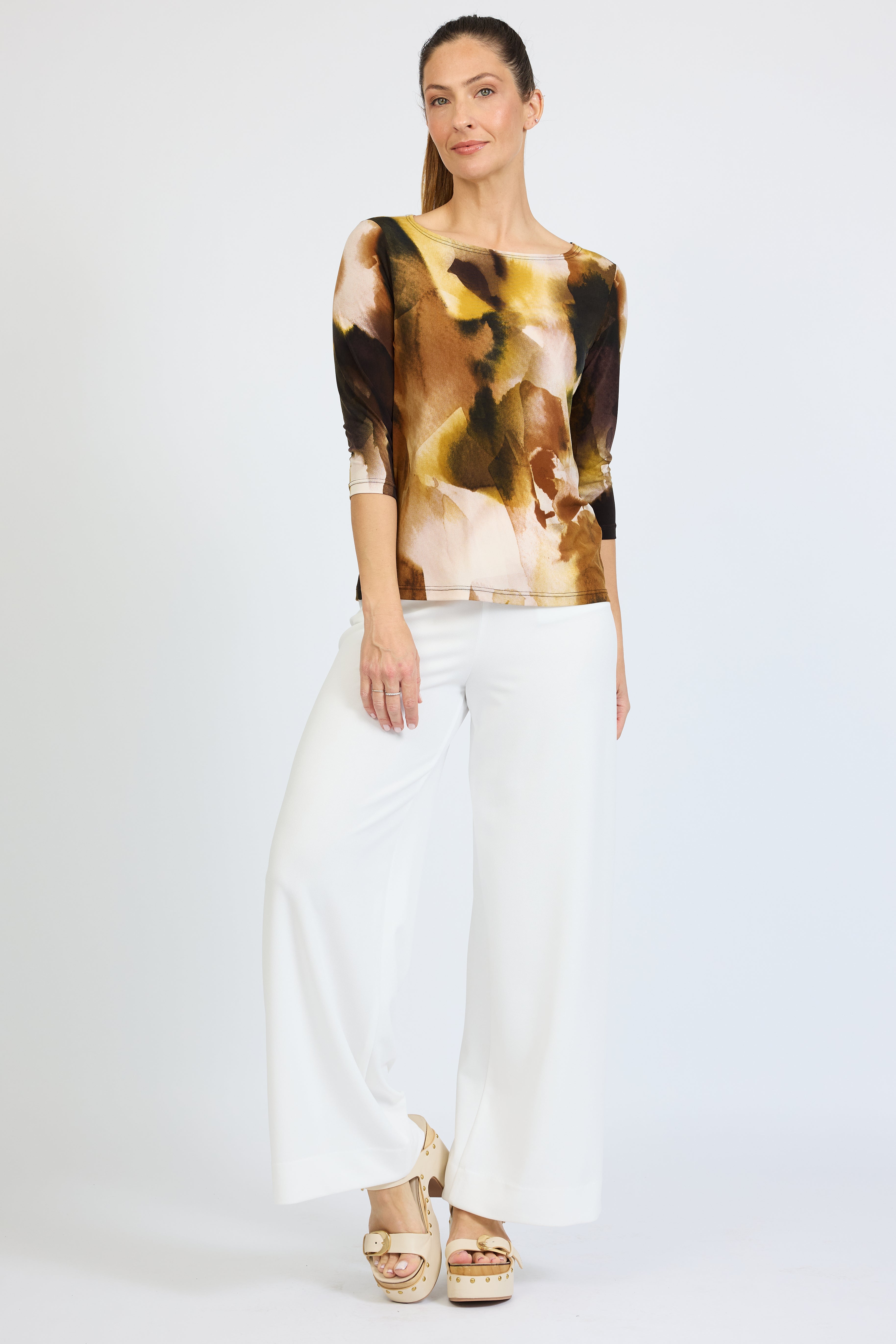 Honey 3/4 Boat Neck Top