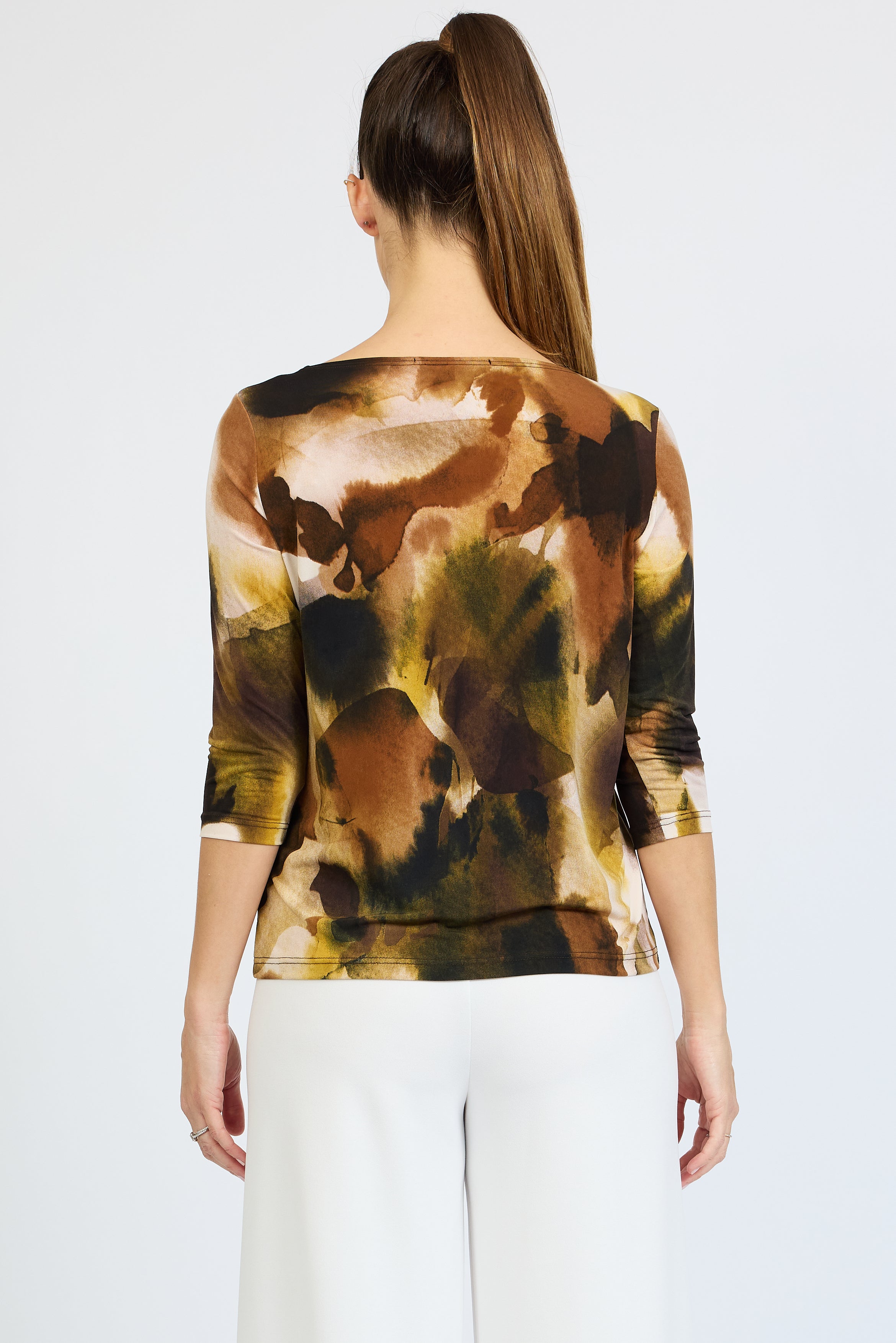 Honey 3/4 Boat Neck Top