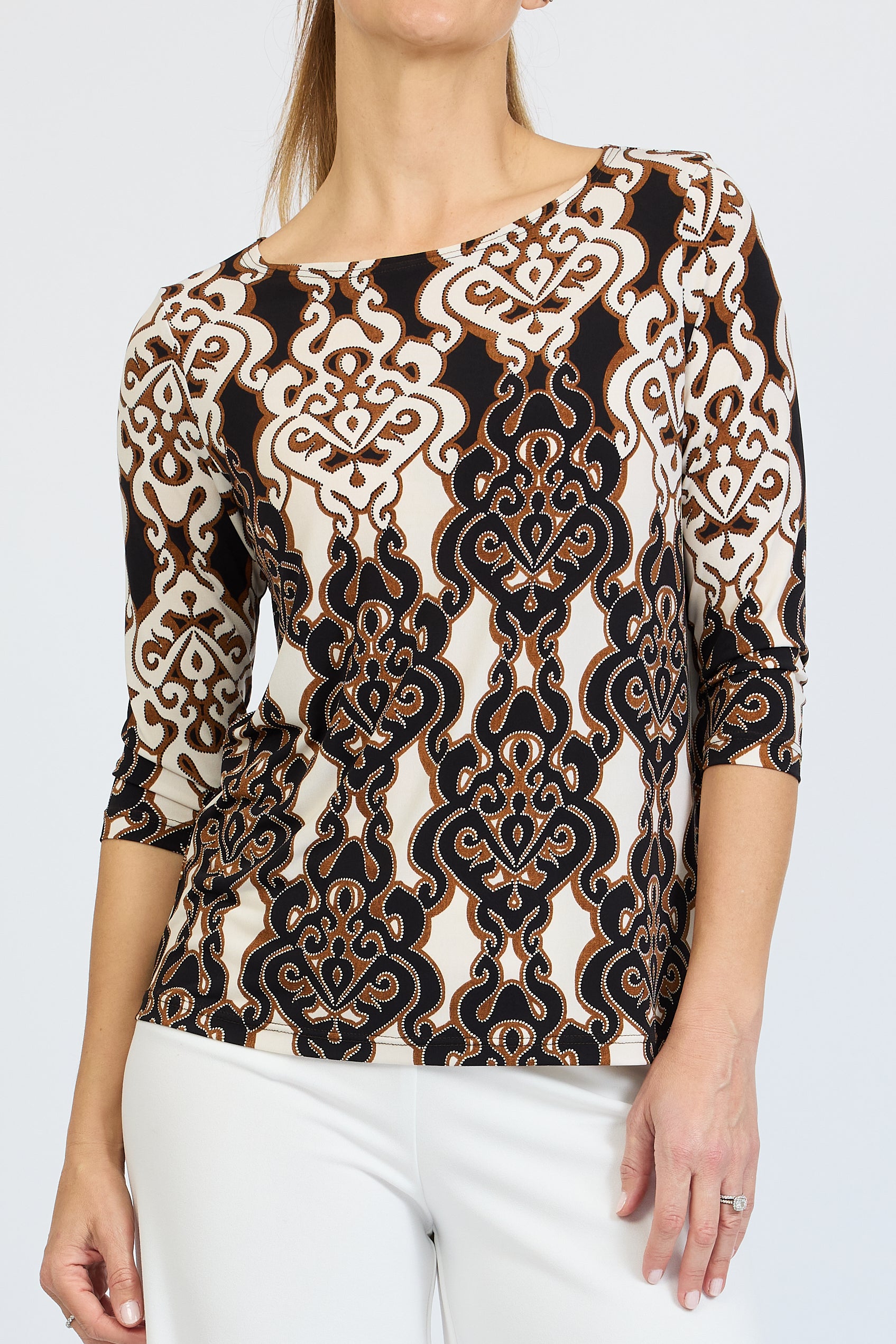 Morocco 3/4 Boat Neck Top