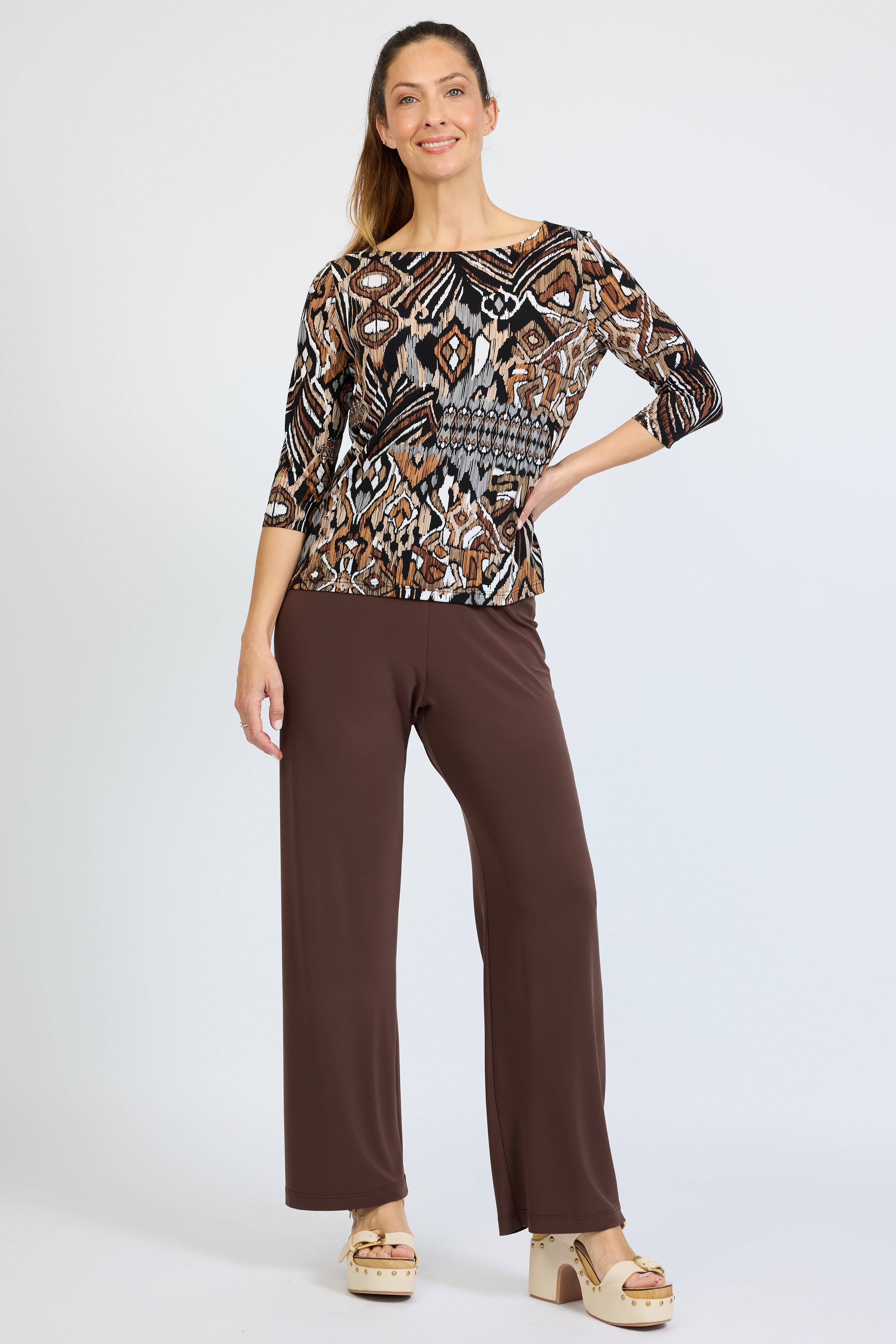 Kenya 3/4 Boat Neck Top