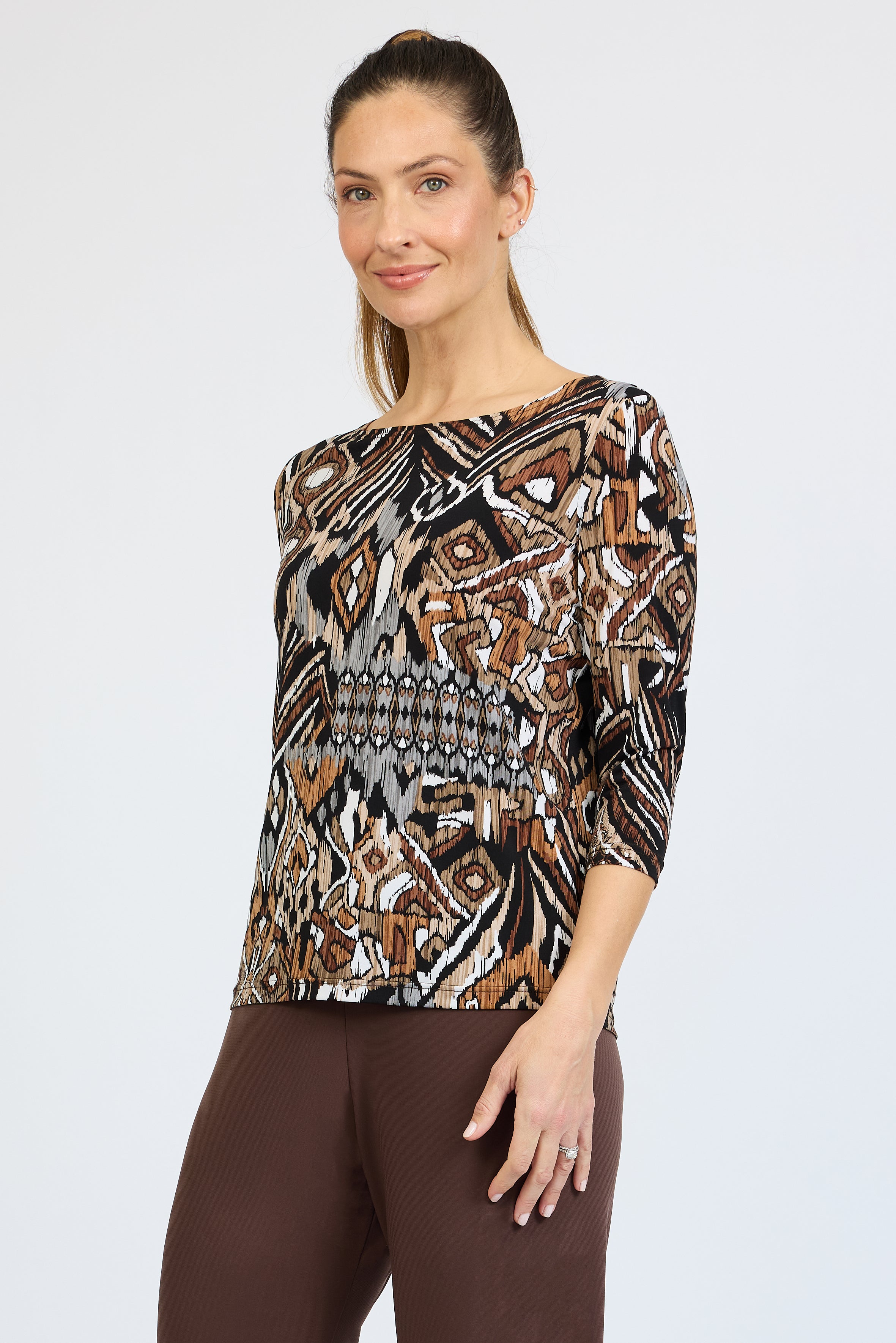 Kenya 3/4 Boat Neck Top