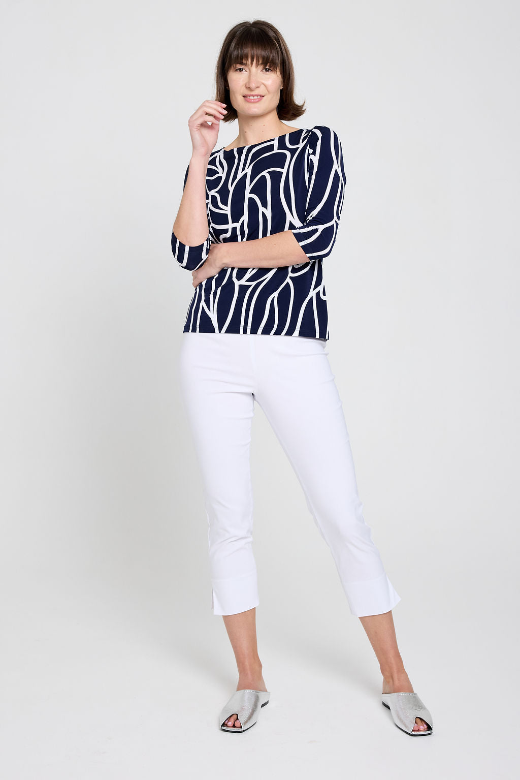 Scroll Boat Neck Top