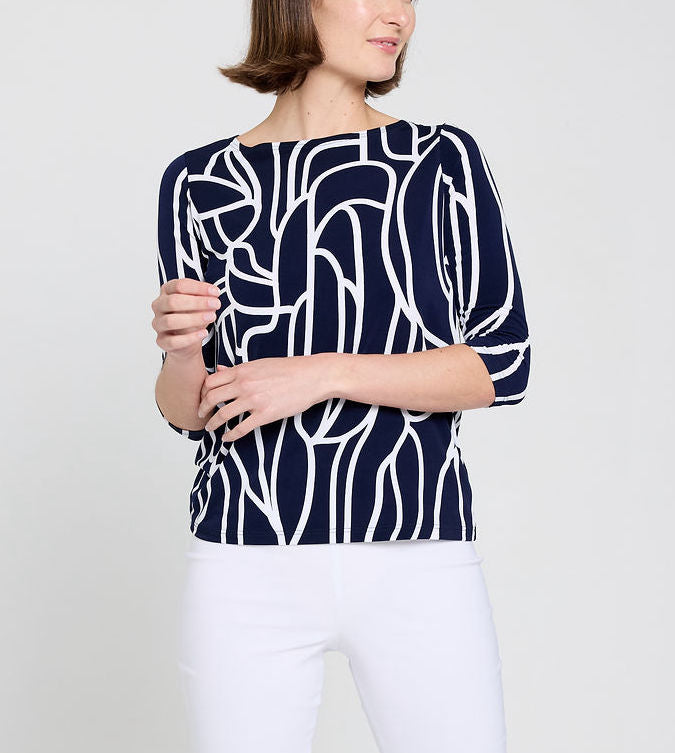 Scroll Boat Neck Top