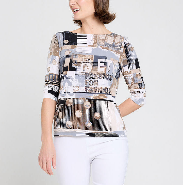 Vibe 3/4 Boat Neck Top