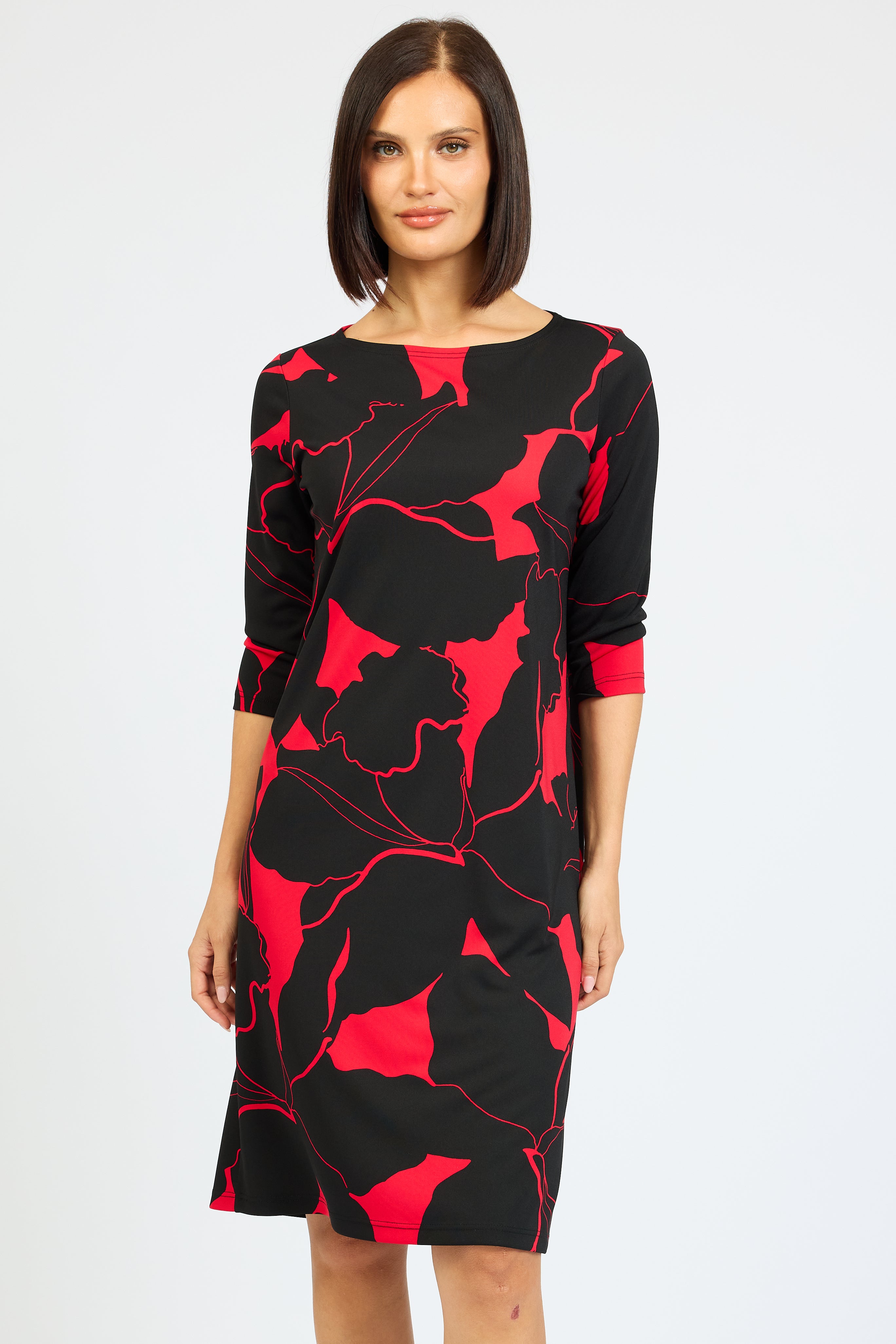 Flame Boat Neck Dress