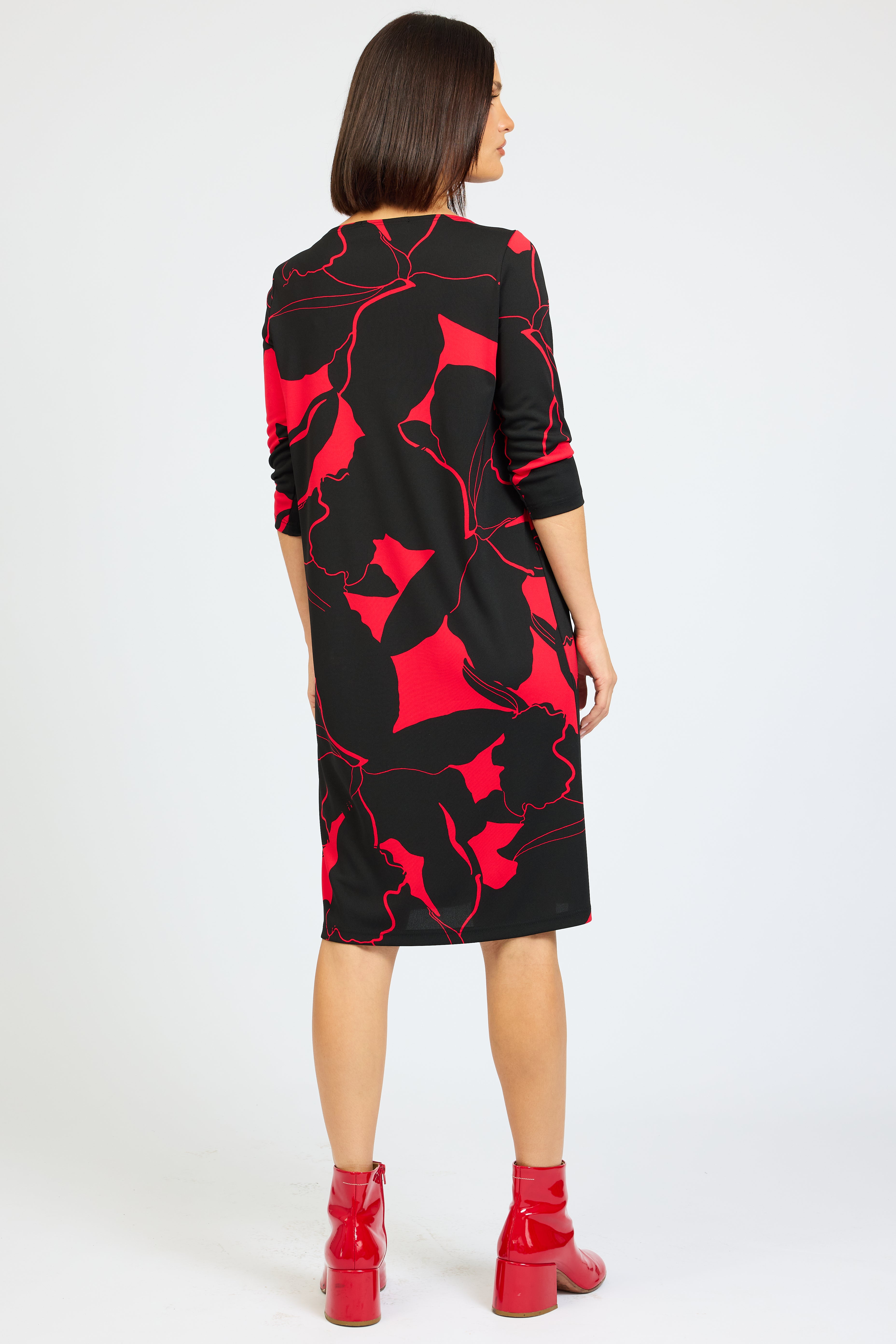 Flame Boat Neck Dress
