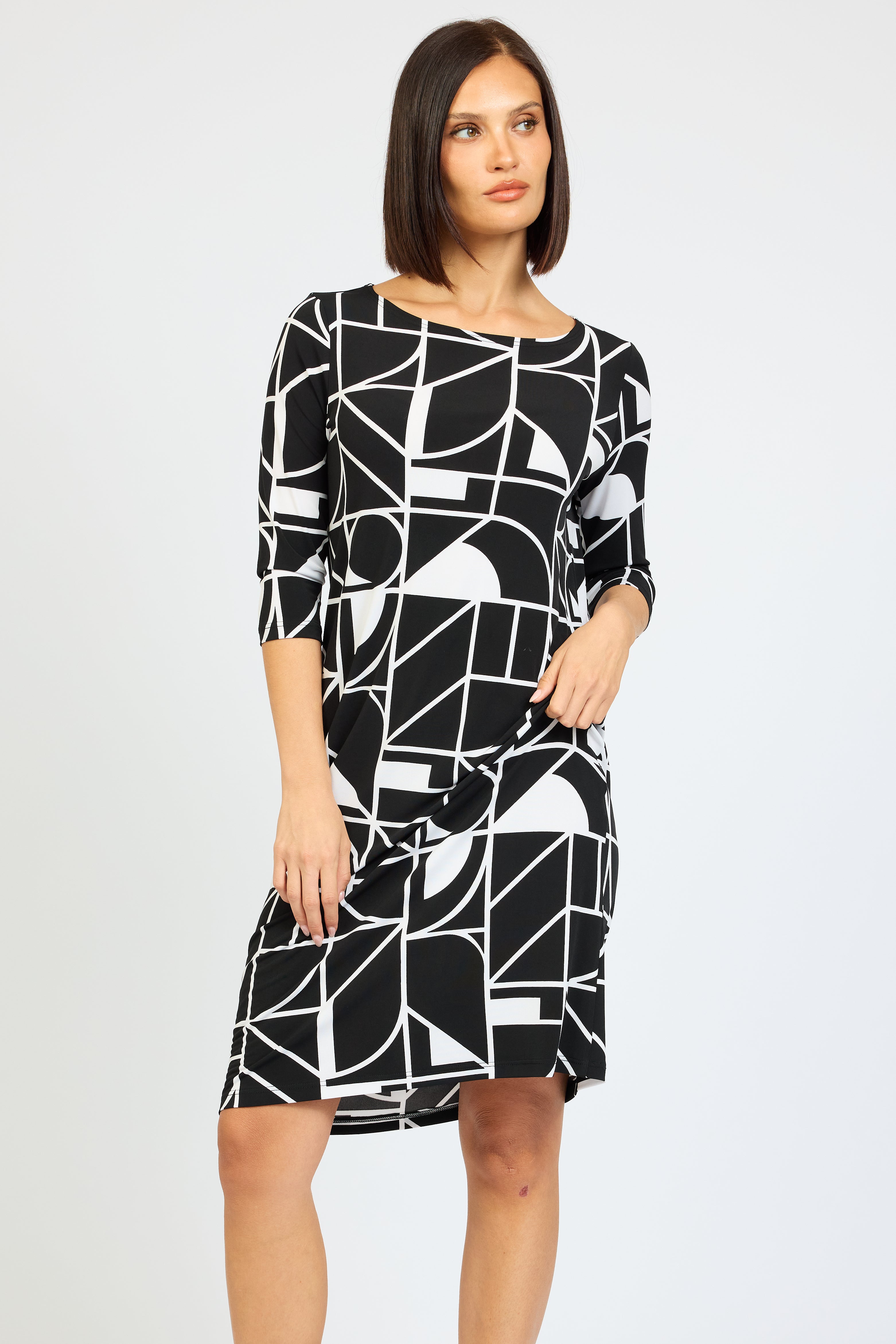 Etch 3/4 Boat Neck Dress