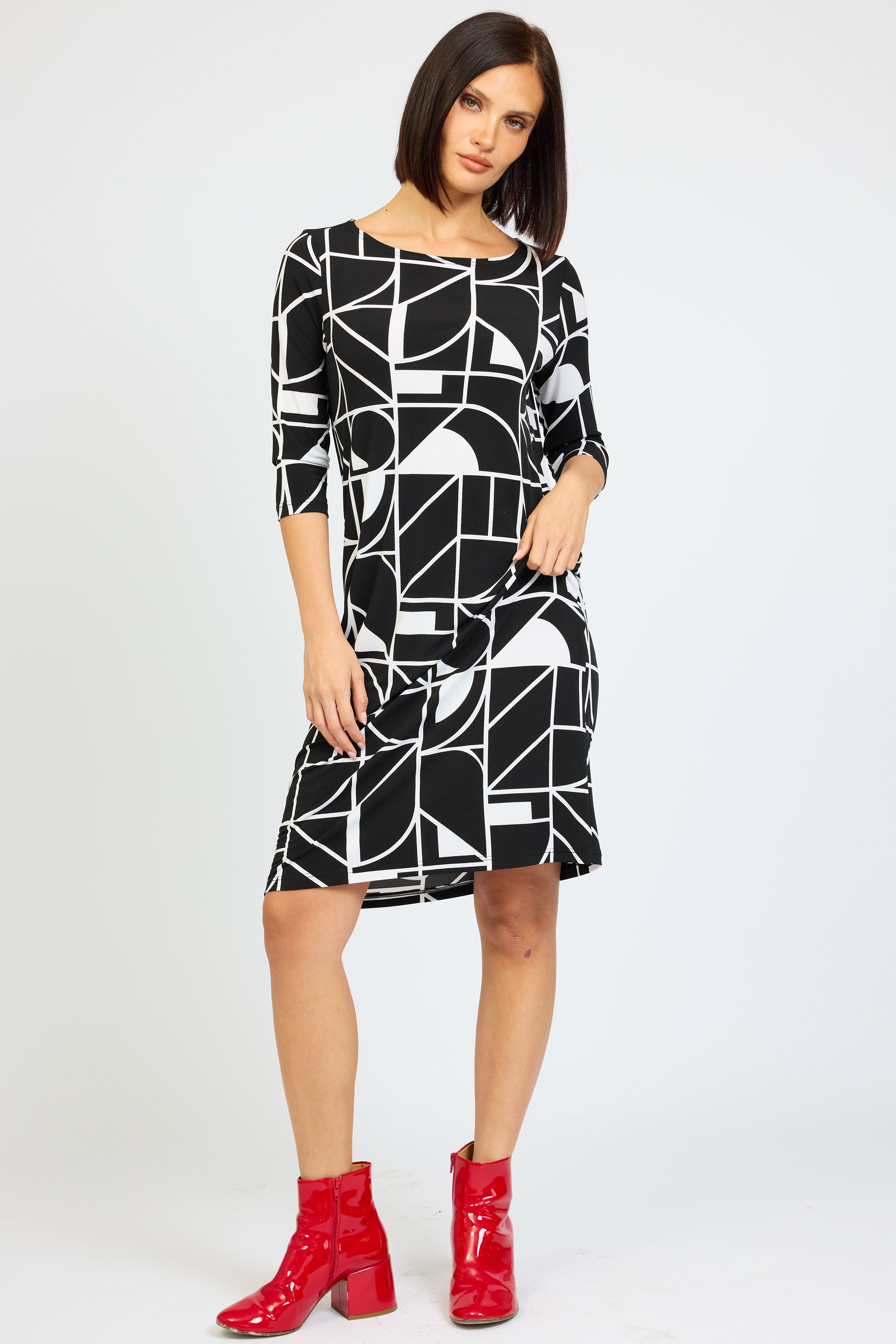 Etch 3/4 Boat Neck Dress