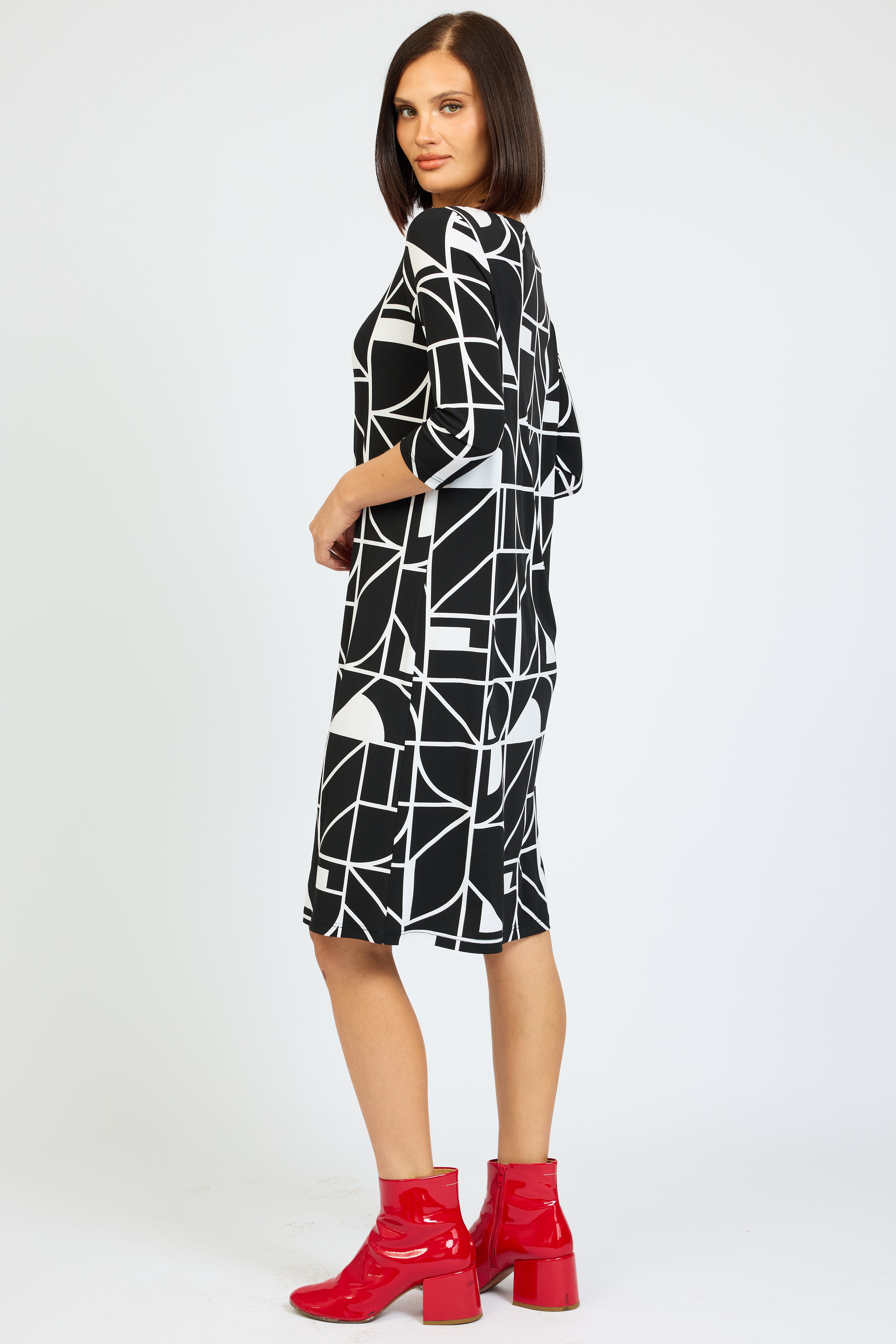 Etch 3/4 Boat Neck Dress