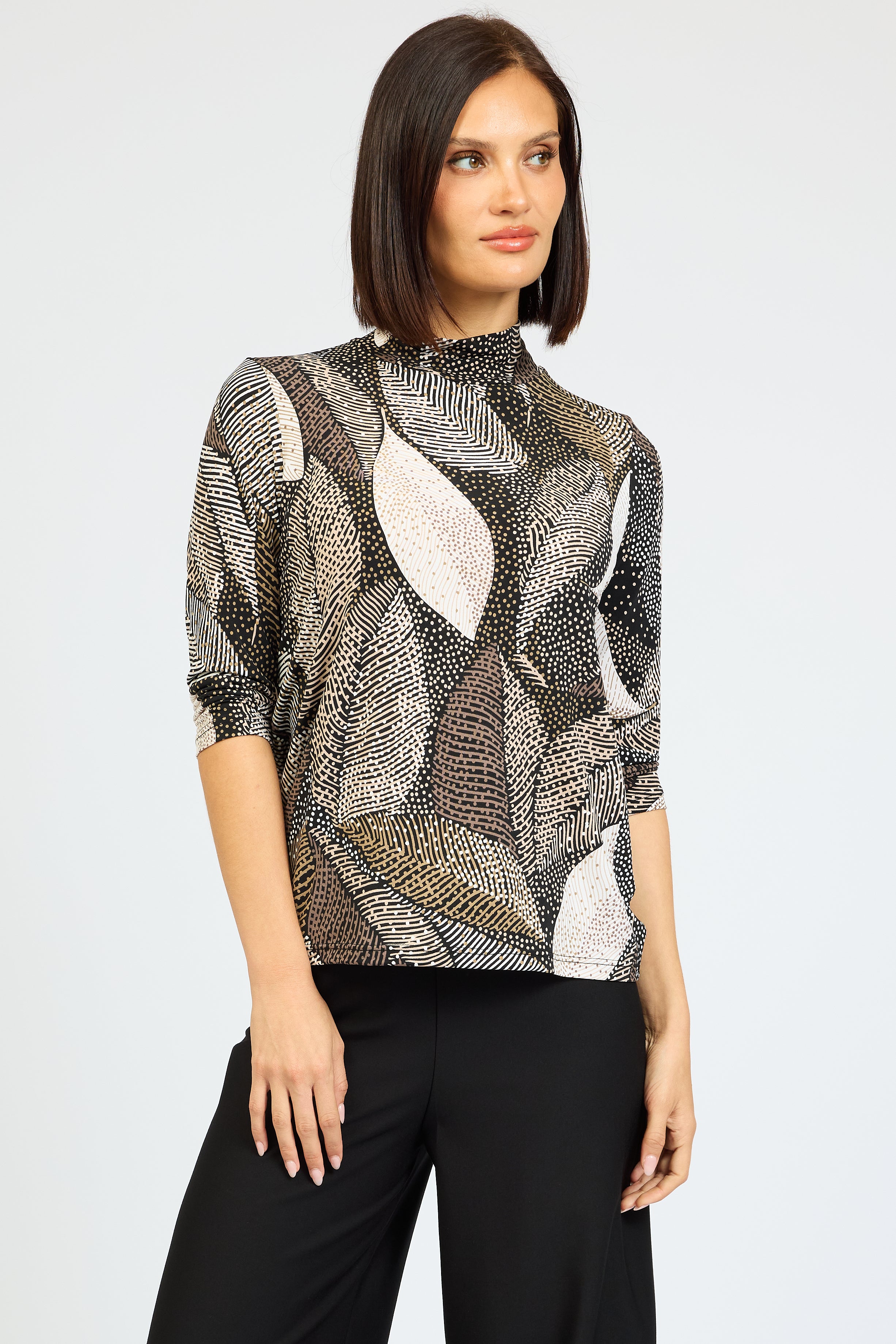 Stiple 3/4 Sl Polo Top