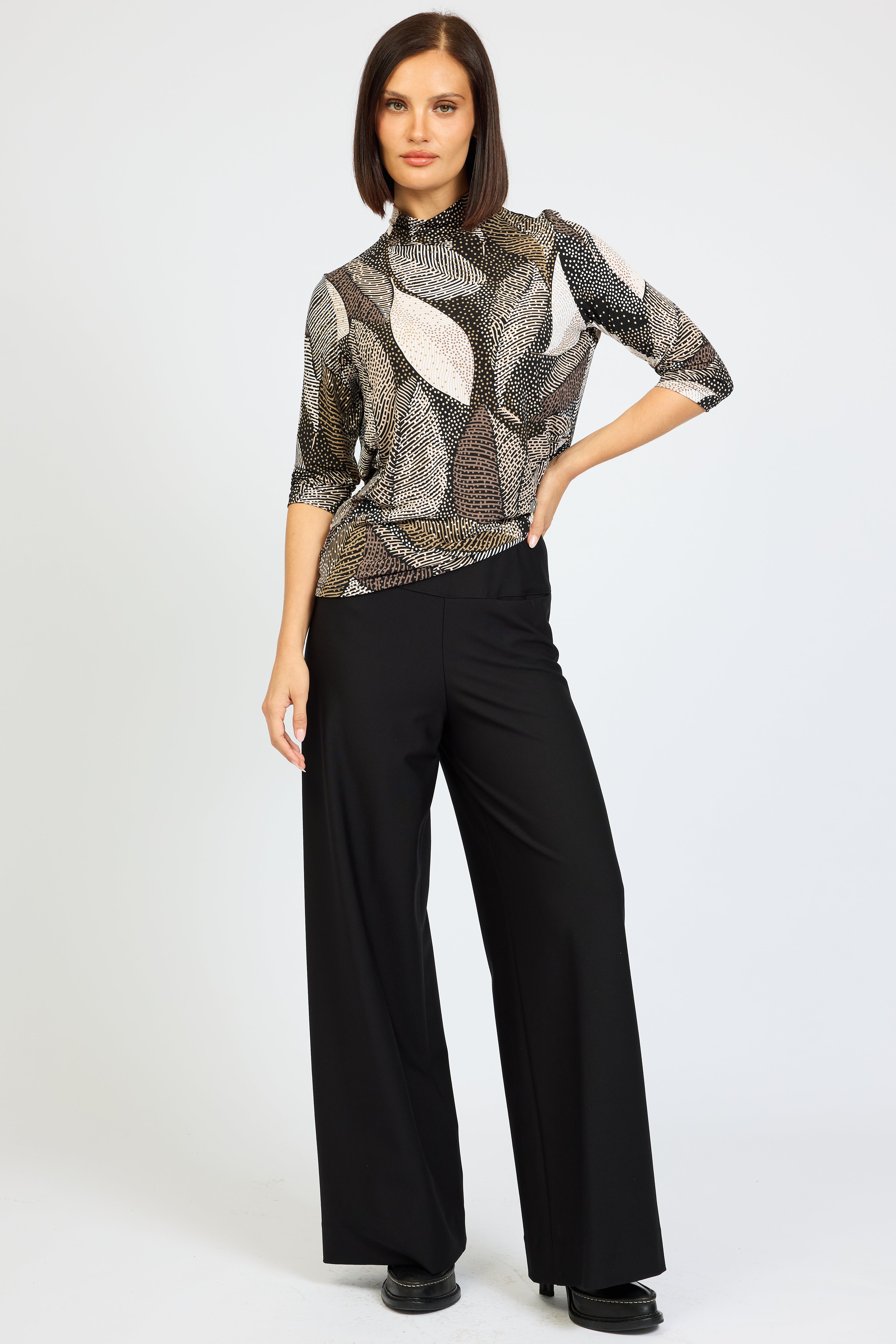 Stiple 3/4 Sl Polo Top