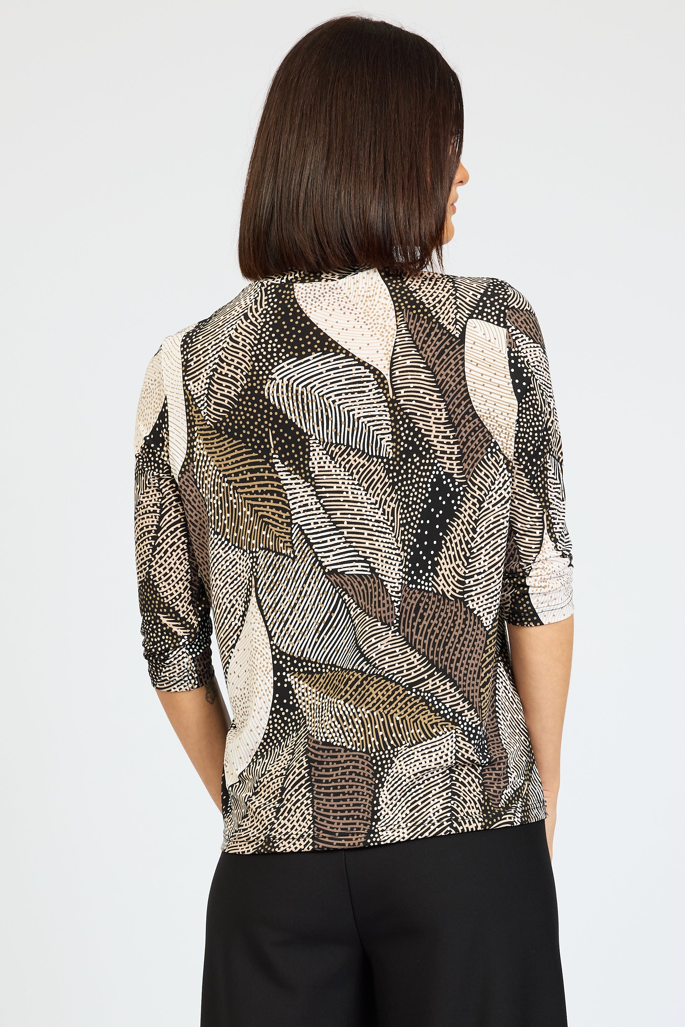 Stiple 3/4 Sl Polo Top