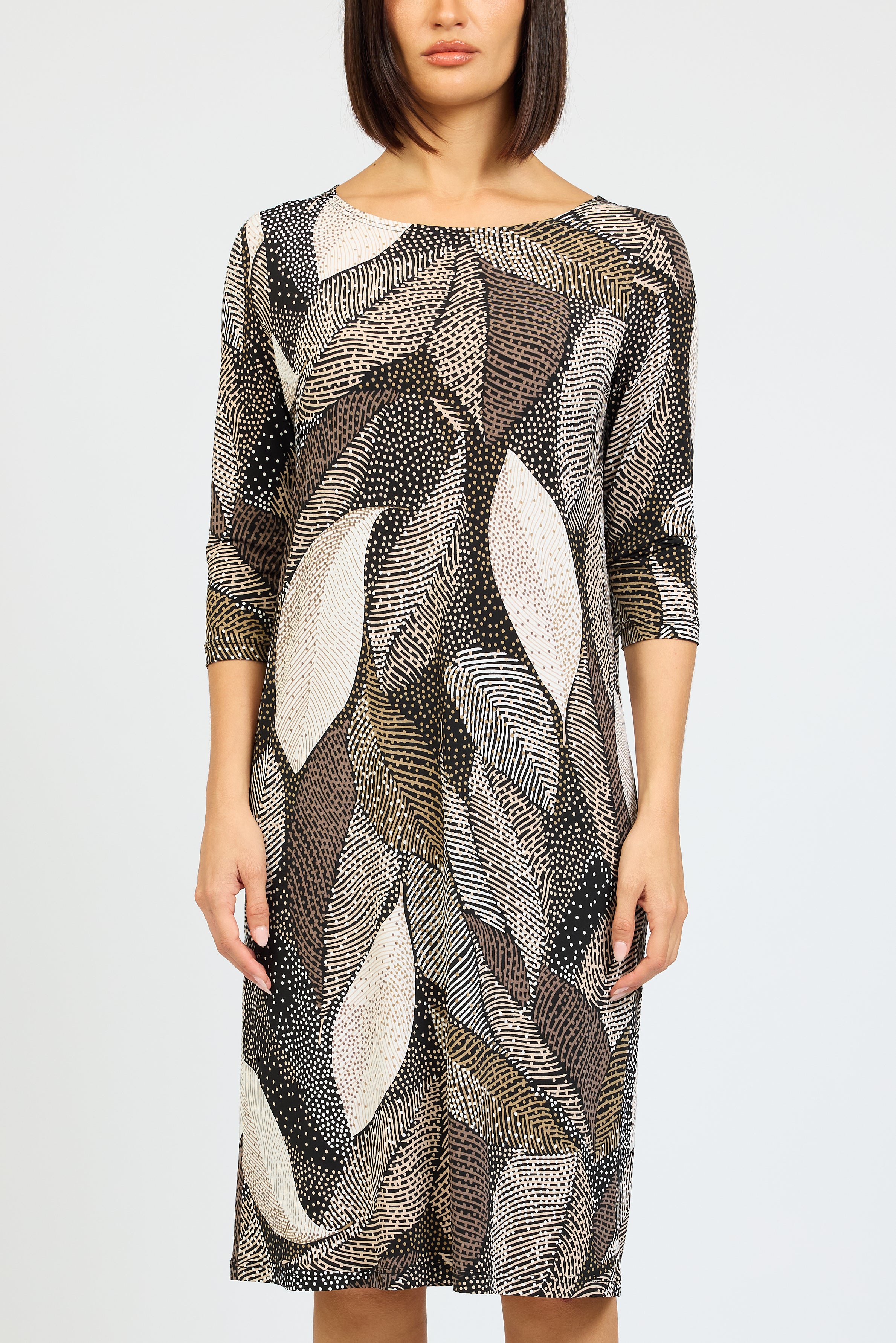 Stiple 3/4 Boat Neck Dress
