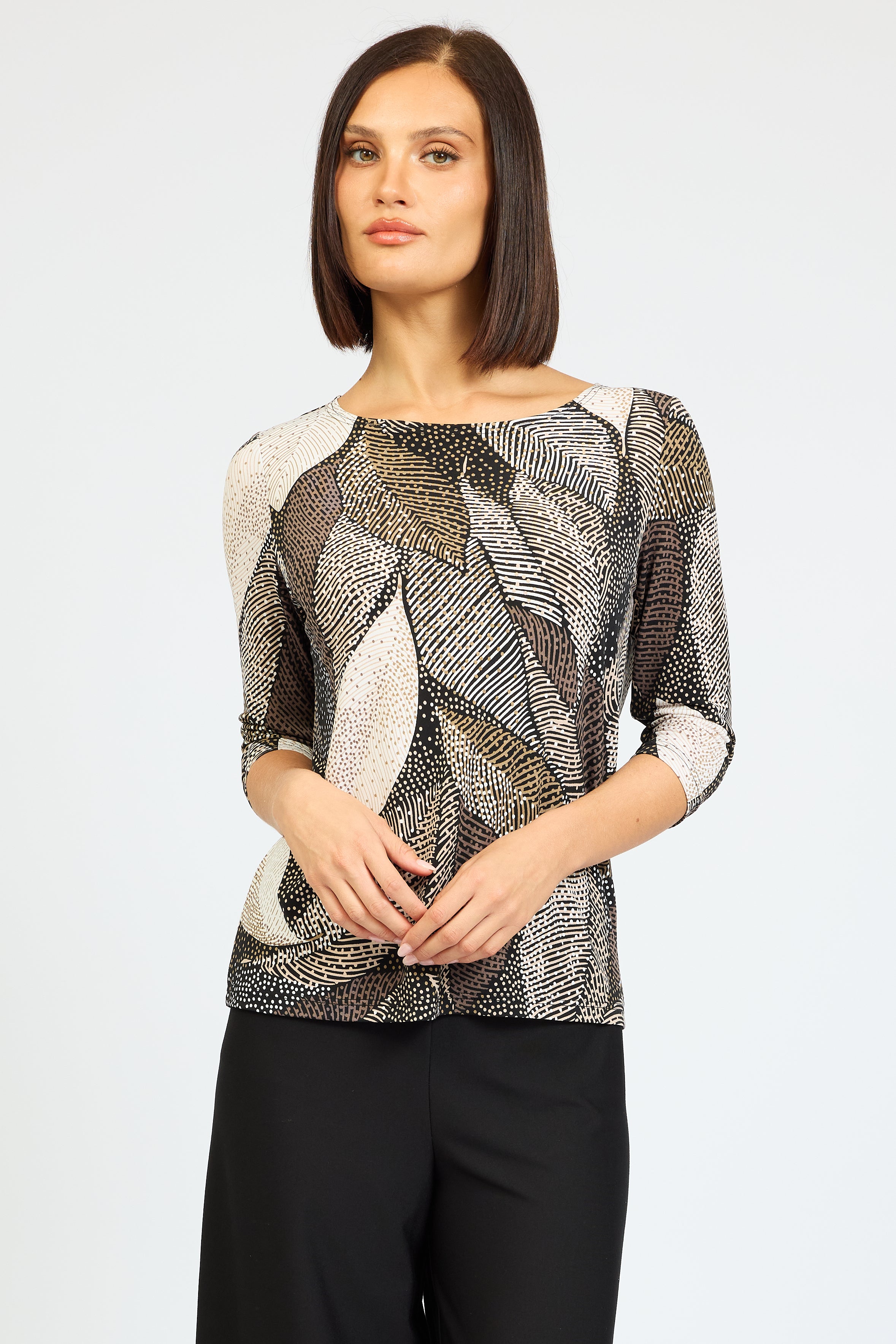 Stiple 3/4 Boat Neck Top