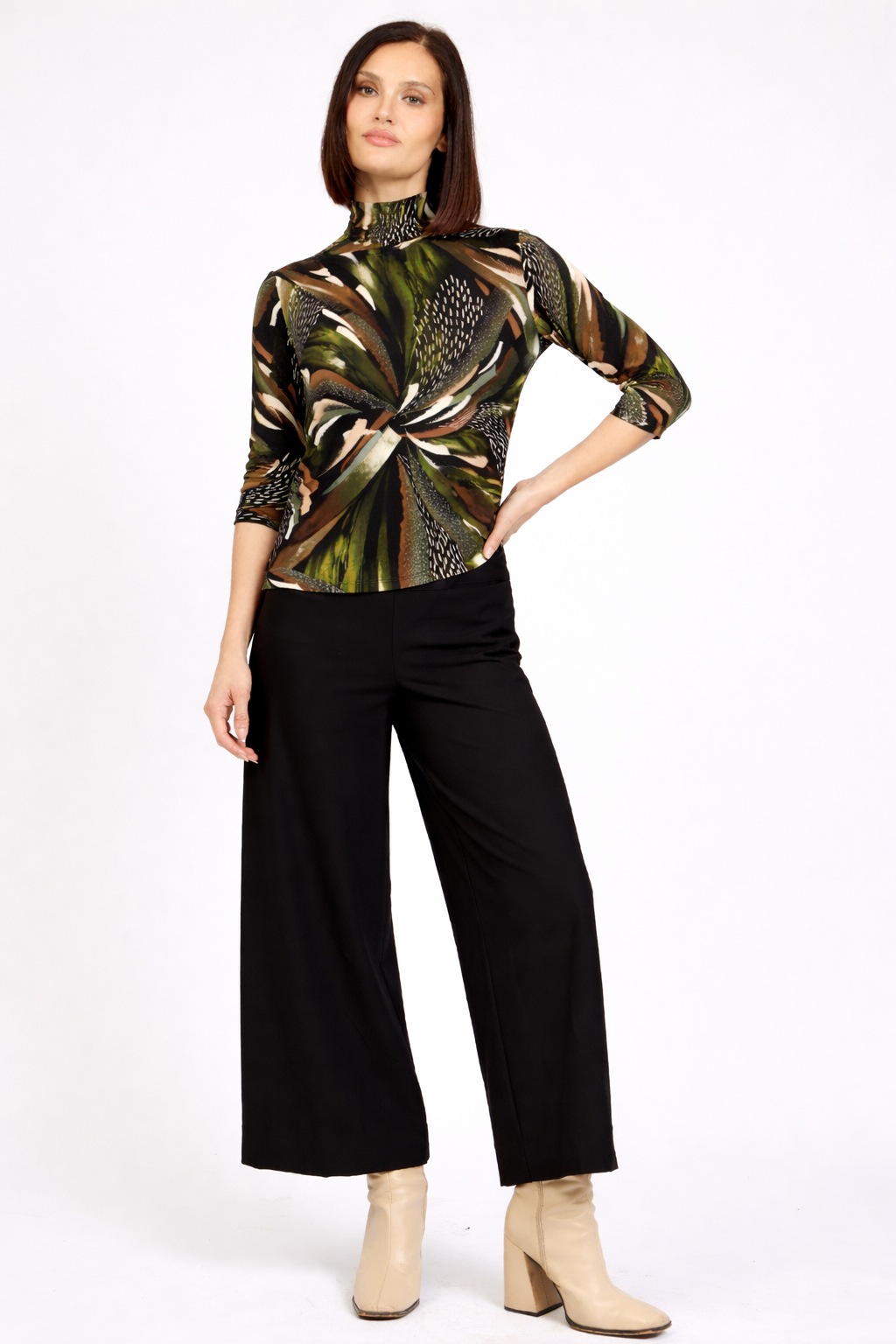 Willow 3/4 Sl Polo Top